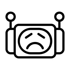 A collection of icons containing facial expressions that are formed into robot emojis, happy, sad, funny, silly and happy
