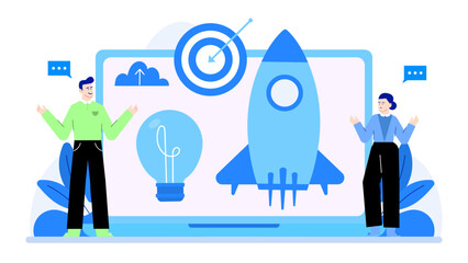 Creative brainstorming meeting with diverse elements representing innovation, creativity, and strategy. Ideal for technology or business concept designs.