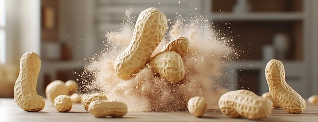 Peanuts exploding kitchen counter