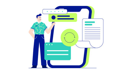 Person aiming arrow at target on phone screen. Suitable for digital marketing, technology concepts, mobile apps, and goal setting.