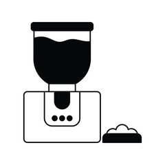 pet feeder glyph outline icon with white background vector stock illustration