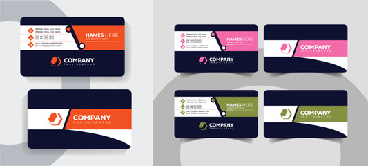 Navy Blue and Orange Corporate Creative Business Card Template Clean, Creative, and Professional. Modern and creative business card design for freelancers and entrepreneurs.	