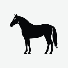 Minimalist Horse Silhouette Vector – Elegant Black Design on White Background for Clean, Modern Art