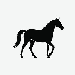 Minimalist Horse Silhouette Vector – Elegant Black Design on White Background for Clean, Modern Art