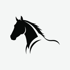 Minimalist Horse Silhouette Vector – Elegant Black Design on White Background for Clean, Modern Art
