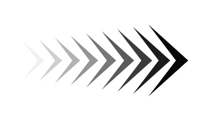 Swipe right. arrow direction sign. moving digital black arrows. moving high speed arrow. street sign. vector icon