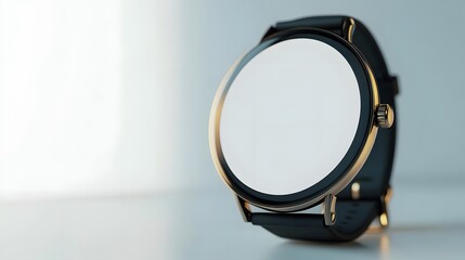 Fototapeta premium Smartwatch with blank screen on white background.