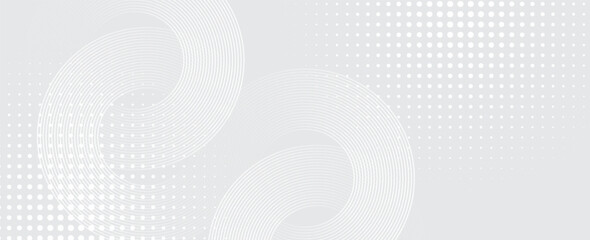 White abstract background. Modern circle lines pattern. Futuristic concept. Minimal geometric design. vector