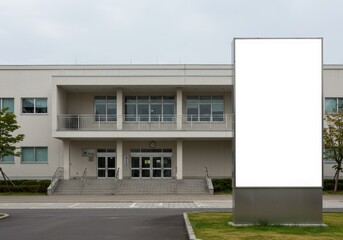Photo of Blank Billboard Beside Building on a Cloudy Day Outdoor Advertisement Space