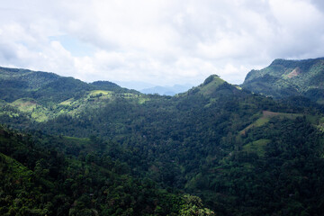 Naklejka premium mountain landscape with clouds