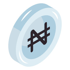Perfect design icon of naira coin  