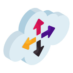 Modern design icon of cloud direction arrows 