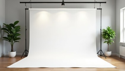 Pure white seamless backdrop, ideal for product photography, abstract, photo