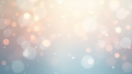 Obraz premium Gentle Bokeh Lights Overlay with Soft Peach, Cream, and Light Blue Gradient for Festive and Dreamy Backgrounds