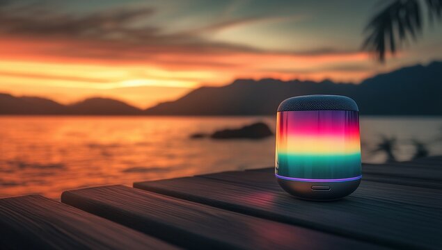 Sunset beach smart speaker.