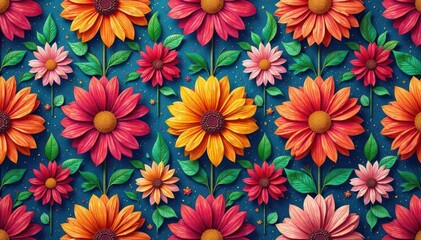 Intricate floral textile design, repeating seamlessly , vintage, print