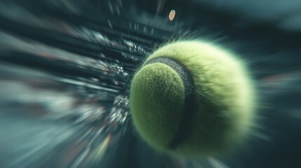 Tennis ball in motion during a game