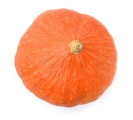 Ripe orange pumpkin Hokkaido whole isolated on white