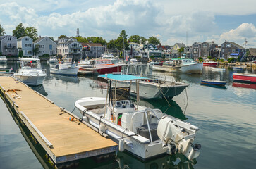Harbor of the small seaside village of Rockport, located on Cape Ann in Essex County, Massachusetts, New England, USA