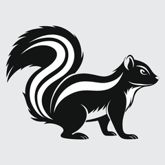 Skunk line art vector illustration.