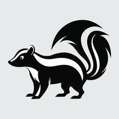 Skunk line art vector illustration.