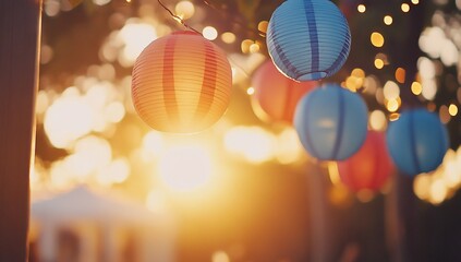 Sunset garden party lanterns.