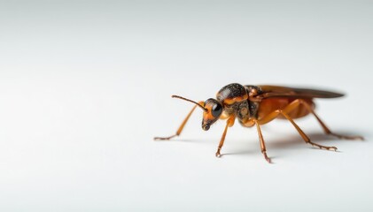 Close-up of single insect on pure white background, detail, studio, white