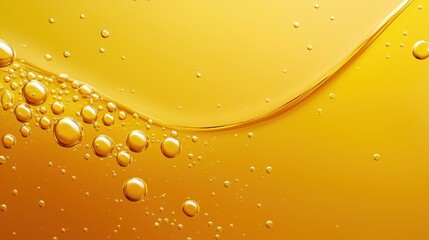 Yellow liquid with bubbles