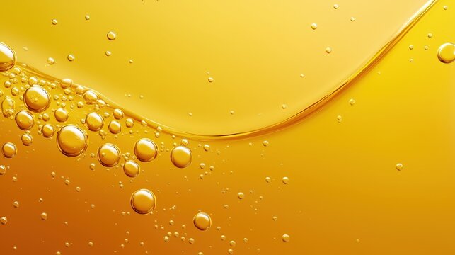 Yellow liquid with bubbles