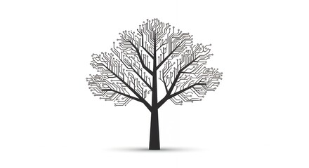 Obraz premium Leafless Tree on White Background Representing Winter or Minimalism