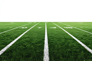 Obraz premium Illustration of markings on an American football field, presented in digital stock format on a transparent background