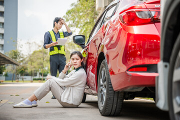 Car accident crash, Cars insurance protection, Claim collision, Auto emergency.