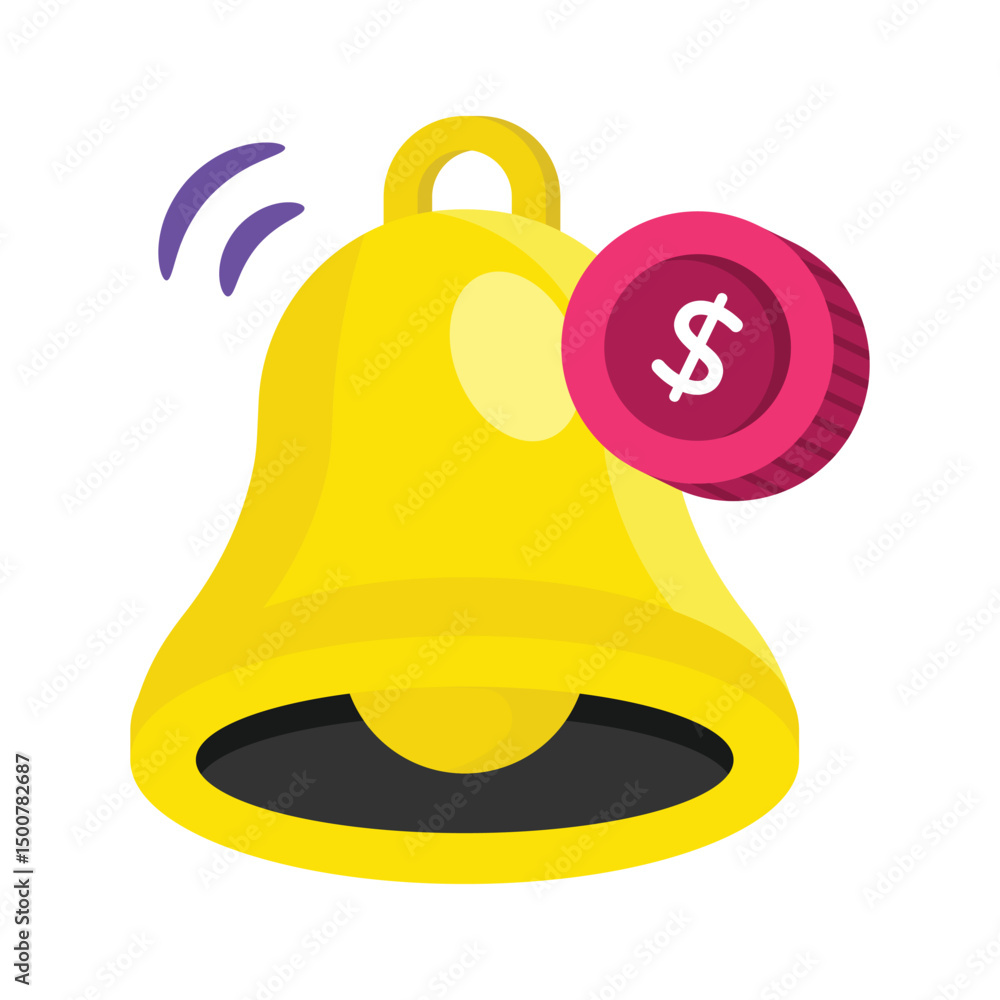 Poster payment notification vector style icon. eps 10 file