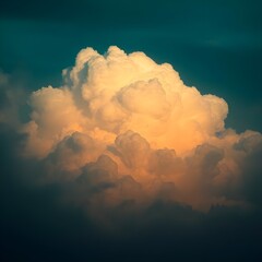 Rich deep teal, epic lens glow lighting on a grand epic scene of a beautiful cloud, massive scale, heroic elements, luxurious and vibrant