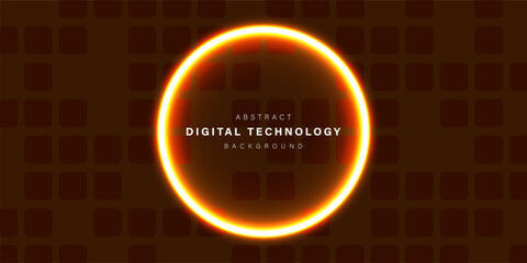 Orange abstract technology background. business technology communication. Hi tech digital connection. high tech. science. modern technology business concept. futuristic background. vector illustration