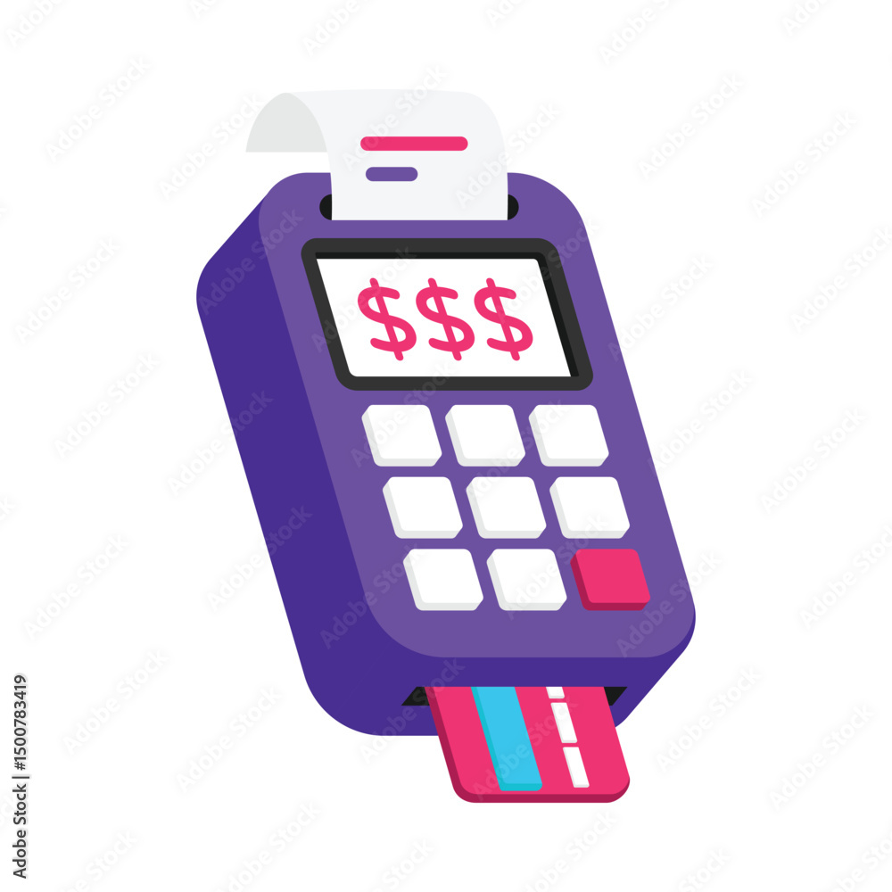 Poster pos terminal vector style icon. eps 10 file