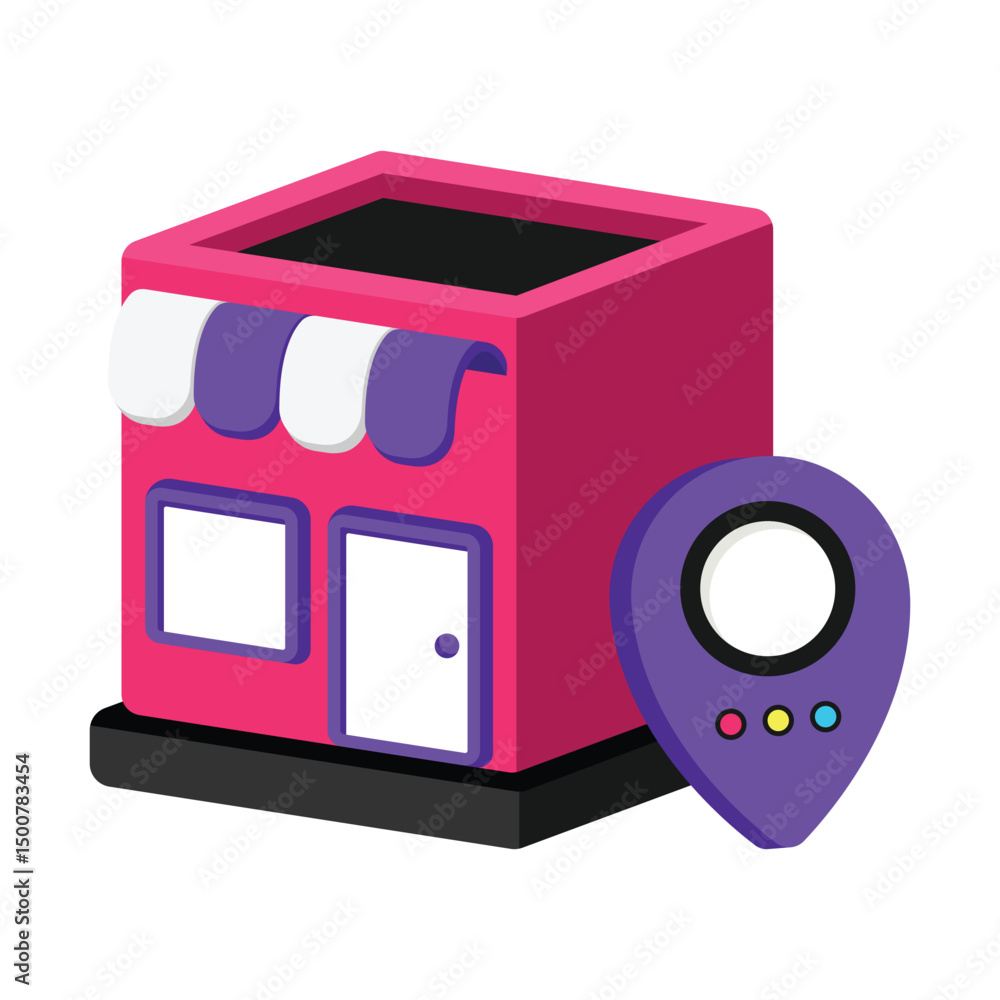 Poster store location vector style icon. eps 10 file