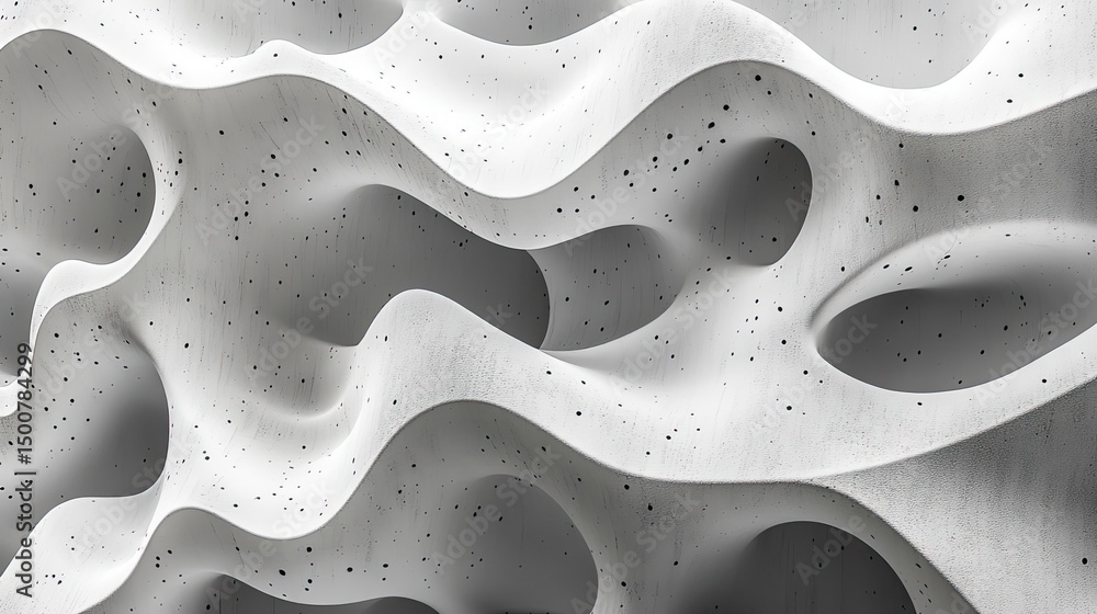 Aufkleber abstract white textured surface with wavy patterns and scattered dark spots throughout the design