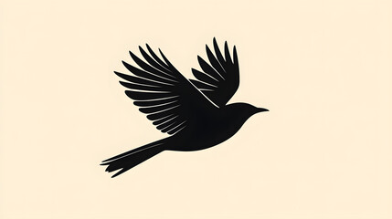 Obraz premium Soaring Silhouetted Bird: Witness the graceful dance of a silhouetted bird against the backdrop of an organic canvas, embracing the essence of freedom and the allure of flight. 