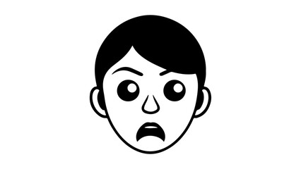 simple icon of a concerned woman face shape