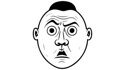 angry and little bit strange face of a overweight person vector illustration