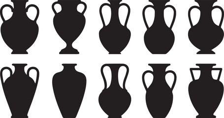Collection of amphora silhouettes various styles