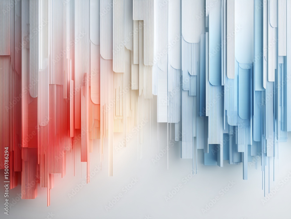 Poster abstract color cascade background with vertical lines