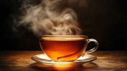 Steaming cup of tea