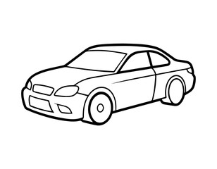 Classic Car Coloring Page | Black and White Vector Outline for Creative Fun