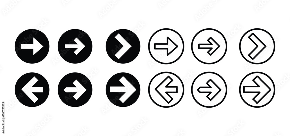 Aufkleber set of black vector arrows isolated on white. arrow vector icon. arrows vector illustration collecti