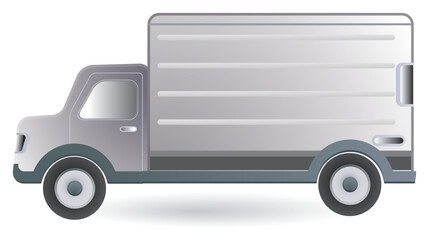white box truck cargo delivery art isolated design vector template