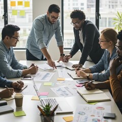 Photo of Diverse Business Team Discussing Project Ideas Around Table at Office