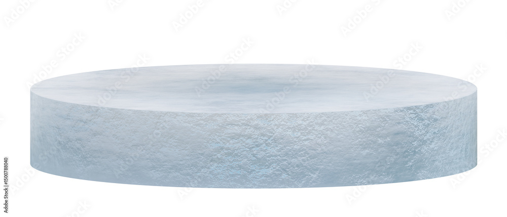 Poster 3d rendering ice and snow cylinder podium round geometric form stand for create and design with isol