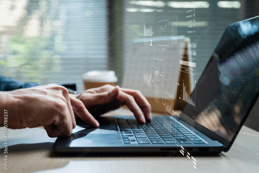 Poster data analysis interface database. analyst information system. business technology research.